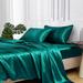 Silky Satin Bed Sheets Set Pillowcase Deep Pocket Flat Fitted Sheet