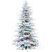 Christmas Time 6.5-Ft. White Pine Snowy Artificial Christmas Tree with Multi-Color LED String Lighting and Holiday Soundtrack