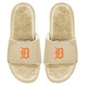 Men's ISlide Tan Detroit Tigers Dune Faux Fur Slide Sandals