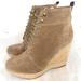 Michael Kors Shoes | Michael Kors Suede Wedge Leather Bootie Tweed Boot | Color: Brown/Tan | Size: 9.5