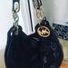 Michael Kors Bags | Michael Kors Black Fulton Handbag With Gold Chains | Color: Black/Gold | Size: Os