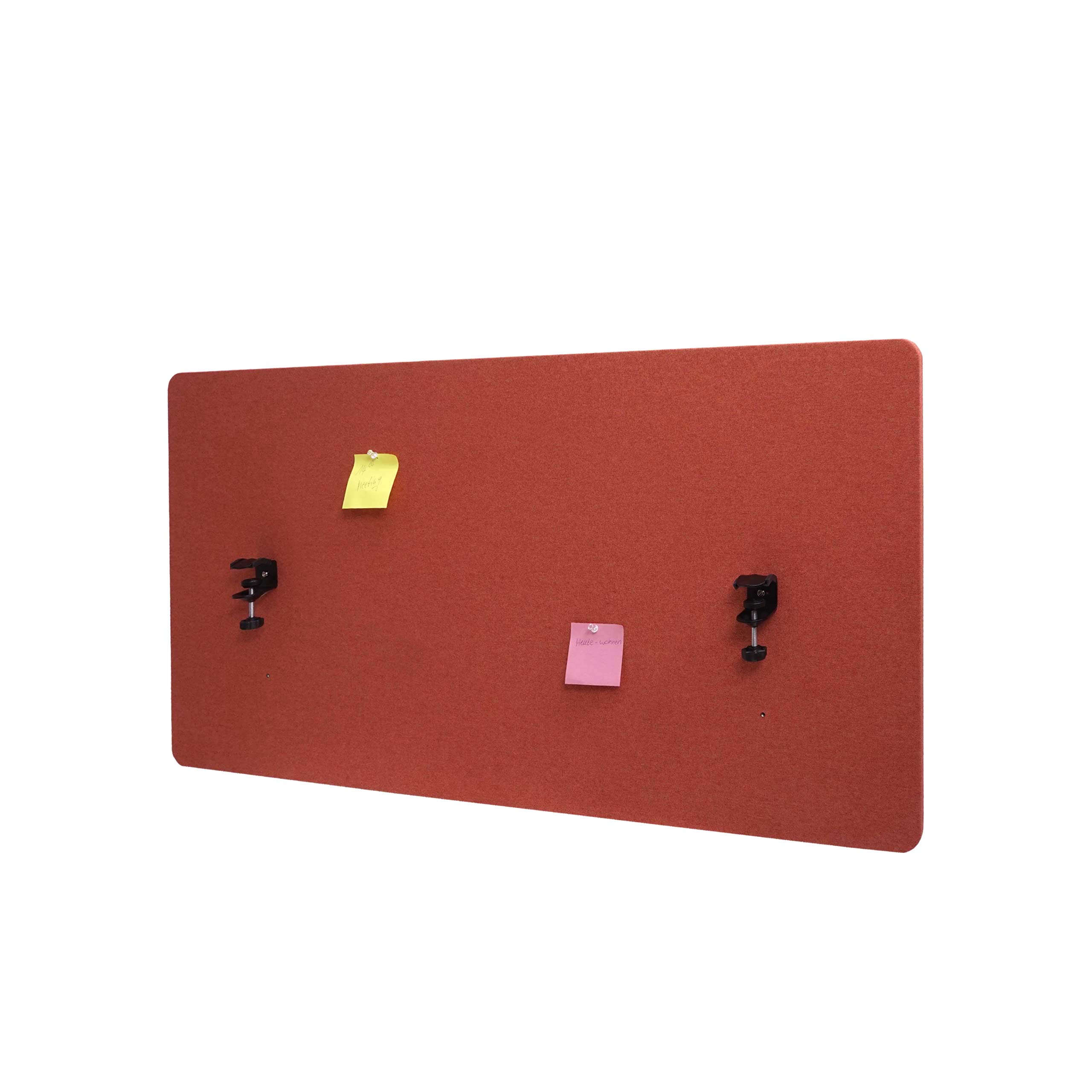 Akustik-Tischtrennwand HWC-G75, Büro-Sichtschutz Schreibtisch Pinnwand, doppelwandig Stoff/Textil ~ 60x120cm braun