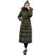 HOMEBABY Women Winter Long Cotton-Padded Coats,Ladies Thick Faux Fur Hooded Parka Quilted Padded Lightweight Jackets Trench Long Sleeve Tops Cardigan Outwear Overcoat (14, Green)