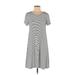 Old Navy Casual Dress - A-Line: White Stripes Dresses - Women's Size Small