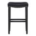 Red Barrel Studio® Nicola 29" Saddle Seat Barstool Set Of 2, Leather Wood/Upholstered/Leather in Black/Brown | 29 H x 18.5 W x 13.38 D in | Wayfair