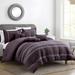 Red Barrel Studio® Awilda King Comforter Set 7 Piece Soft Luxurious Brushed Mauve Purple White Embroidered Bedding w/ Decorative Pillows | Wayfair