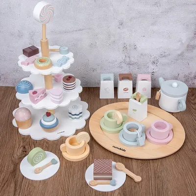 Ensembles de jeu de simulation en bois pour bébé gâteau de simulation kit de crème glacée jouets