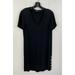 Madewell Dresses | Madewell Xs Side Button Easy Dress B55-05 Black V-Neck Womens Oversized L7833 | Color: Black | Size: Xs
