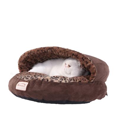 Cuddle Cave Cat Dog Slipper Bed by Armarkat in Mocha