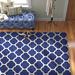 Blue/White 60 x 0.5 in Area Rug - Winston Porter Ruri Geometric Dark Blue/Ivory Area Rug Polypropylene | 60 W x 0.5 D in | Wayfair