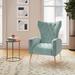 Wingback Chair - Etta Avenue™ Ackerly 27" Wide Tufted Wingback Chair Velvet/Fabric in Blue | 39 H x 27 W x 29 D in | Wayfair