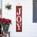 The Holiday Aisle® Junno Joy Sign Wood in Brown/Red/White | 42 H x 9.75 W x 0.5 D in | Wayfair 2D23E55D714940EBA005A255B3061165