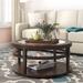 Lark Manor™ Hodgins Floor Shelf Coffee Table w/ Storage Wood in Brown/Red | 17 H x 36 W x 36 D in | Wayfair 50926075191243FA842273AA0770C0ED