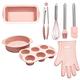 Faderr 8pcs Baking set,Complete Cake Baking Set, Silicone Bakeware Baking Set, Non-Stick Baking Set,Easy Demold ​for Beginners,Teenagers and Adults Baking Starter Kit