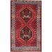 Geometric Shiraz Persian Area Rug Hand-knotted Traditional Wool Carpet - 2'7" x 4'2"