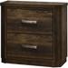 Transitional Style Nightstand with 2 Drawers(Rustic Walnut)
