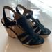 Coach Shoes | Coach Kennedy Wedge Platform Sandal Lux Suede | Color: Blue | Size: 7.5