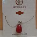 Giani Bernini Jewelry | Giani Bernini Red Jasper Pendant 9.25 Sterling Silver 18” Necklace Bnwt $71.00 | Color: Red/Silver | Size: Os