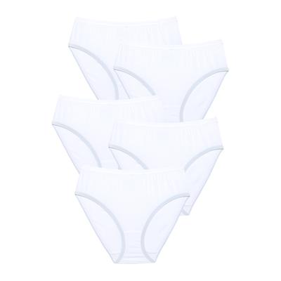 Plus Size Women's Hi-Cut Cotton Brief 5-Pack by Comfort Choice in White Pack (Size 9)