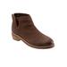 Wide Width Women's Ramona Back Zip Bootie by SoftWalk in Chestnut (Size 7 W)