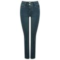 M&Co Womens Straight Leg Jeans - High Waisted Lift and Shape Relaxed Fit Jeans for Ladies - Sizes 8-24 Mid wash 16 Short