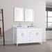 Joss & Main Selene 61" Double Bathroom Vanity Set Wood/Marble in White | 35 H x 61 W x 22 D in | Wayfair BRISTOL-VS61-WT-C