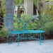 Rosalind Wheeler Breena Iron Garden Outdoor Bench Metal in Blue | 38 H x 62 W x 26 D in | Wayfair 3F99BB81C94542309521417245E2D45D