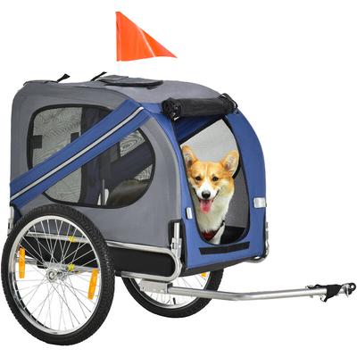 Pawhut - Hundeanhänger Fahrradanhänger Hundetransporter Hunde Fahrrad Anhänger für kleine