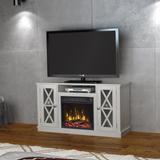 Bayport TV Stand for TVs up to 55" with Electric Fireplace, White