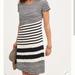 Anthropologie Dresses | Anthropologie Maeve Wide Neck Short Sleeve Striped Haven Dress. Size Small. | Color: Silver | Size: S