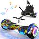 GeekMe Hoverboard and kart bundle for kids,hoverboards with go kart,self balancing scooter with bluetooth speaker,strong motor,LED lights,gift for kids