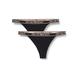 Emporio Armani Women's Iconic Logo Band Thong Panties, Black, XL (Pack of 2)