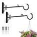 Winston Porter 2 Piece Planter Hook Metal in Black | 6.3 H x 16 W x 2 D in | Wayfair E90BC8D7E7E84A46ABC4A771DAC6AF02