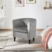 Latitude Run® Barrel-Shaped Chair Velvet/Fabric in Gray | 28 H x 27 W x 26 D in | Wayfair 39F3D36E239849A4A34161D0BF6FF830