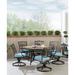 Bloomsbury Market Adrash Round 6 - Person 60" Long Outdoor Dining Set w/ Cushions Metal in Brown | 60 W x 60 D in | Wayfair