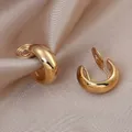 Boucles d'oreilles créoles à clip en forme de C pour femmes boucles d'oreilles mignonnes non