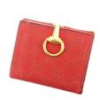 Gucci Bags | Authentic Gucci Wallet Purse Folding Wallet Gg Red Gold Woman Used | Color: Red | Size: 10.5 Cm