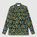 Gucci Tops | New Gucci Ghost 2016 Silk Button Down Top | Color: Black/Yellow | Size: 8