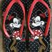 Disney Shoes | Disney’s Minnie Mouse Flip Flop Women Sz 7/8 | Color: Black/Red | Size: 7