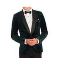 Mens Tuxedo Designer Shawl Lapel Coat Christmas Party Wear Green Velvet Tuxedo Jacket Blazers (XS)