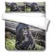 ZZDXW Duvet Double Cover Set Grey Animal Monkey Double Bedding Duvet Set Fleece Duvet Set Bedding Duvet Sets Fluffy Includes 200x200cm Duvet Covers and 2 Pillowcases 50x75cm