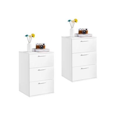 2 x Nachtschrank Kommode Boxspringbett, Nachttisch Nachtkommode 59cm hoch, Schubladen mit Griff Image