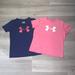 Under Armour Shirts & Tops | Girls Under Armour Logo Athletic Tees | Color: Blue/Pink | Size: Youth Medium & Large