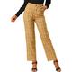 Allegra K Women's Casual Plaid Trousers Pockets Straight Leg Work Office Pants Dark Khaki 16