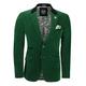 Mens Soft Velvet Blazer Vintage Styled Retro Smart Party Tailored Fit Evening Jacket [AMZCH-BLZ-MAK-GREEN-36]