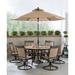 Red Barrel Studio® Mikenzy Round 6 - Person 60" Long Outdoor Dining Set w/ Cushions Metal in Brown | 60 W x 60 D in | Wayfair