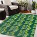 Brown/Green/Yellow Area Rug - Red Barrel Studio® MOTHER OF THOUSANDS GREEN Outdoor Rug By Becky Bailey Polyester in Brown/Green/Yellow | Wayfair