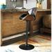 17 Stories Galento Swivel Adjustable Height 34.75" Bar Stool Plastic/Acrylic/Leather/Metal/Faux leather in Black/Brown | Wayfair STSS2673 39953778