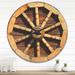 Designart 'Antique Wagon Wheel' Farmhouse Wood Wall Clock