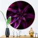 Designart 'Fractal Flower Purple' Modern Wood Wall Clock